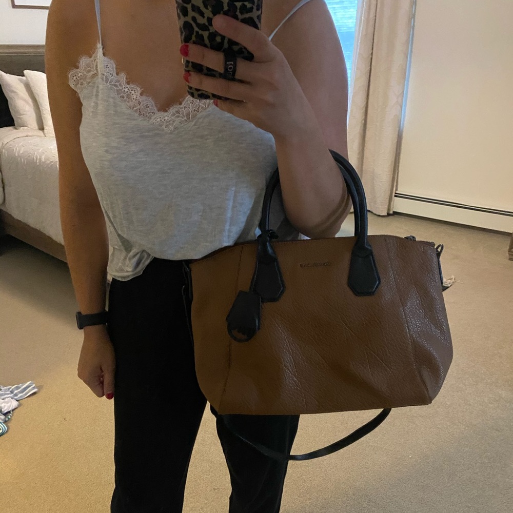 Michael kors cognac leather satchel